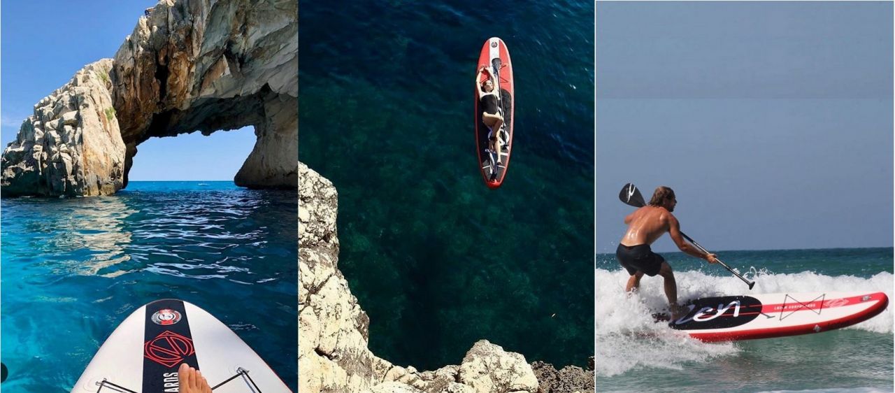 na paddleboardu na moři