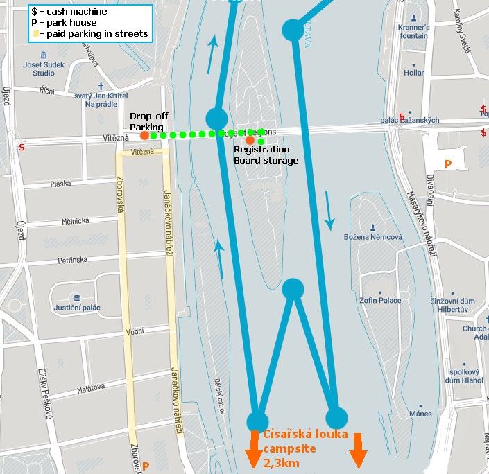 prague paddle fest_map drop-off, cash, parking